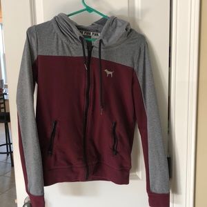 Cute VS Pink Zip Up Hoodie sz sm